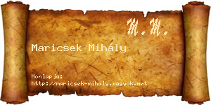 Maricsek Mihály névjegykártya