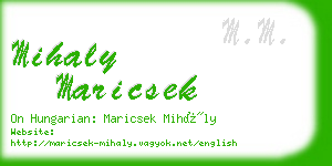 mihaly maricsek business card